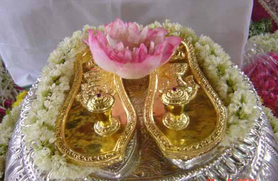 The swarna padukas (golden footwear)